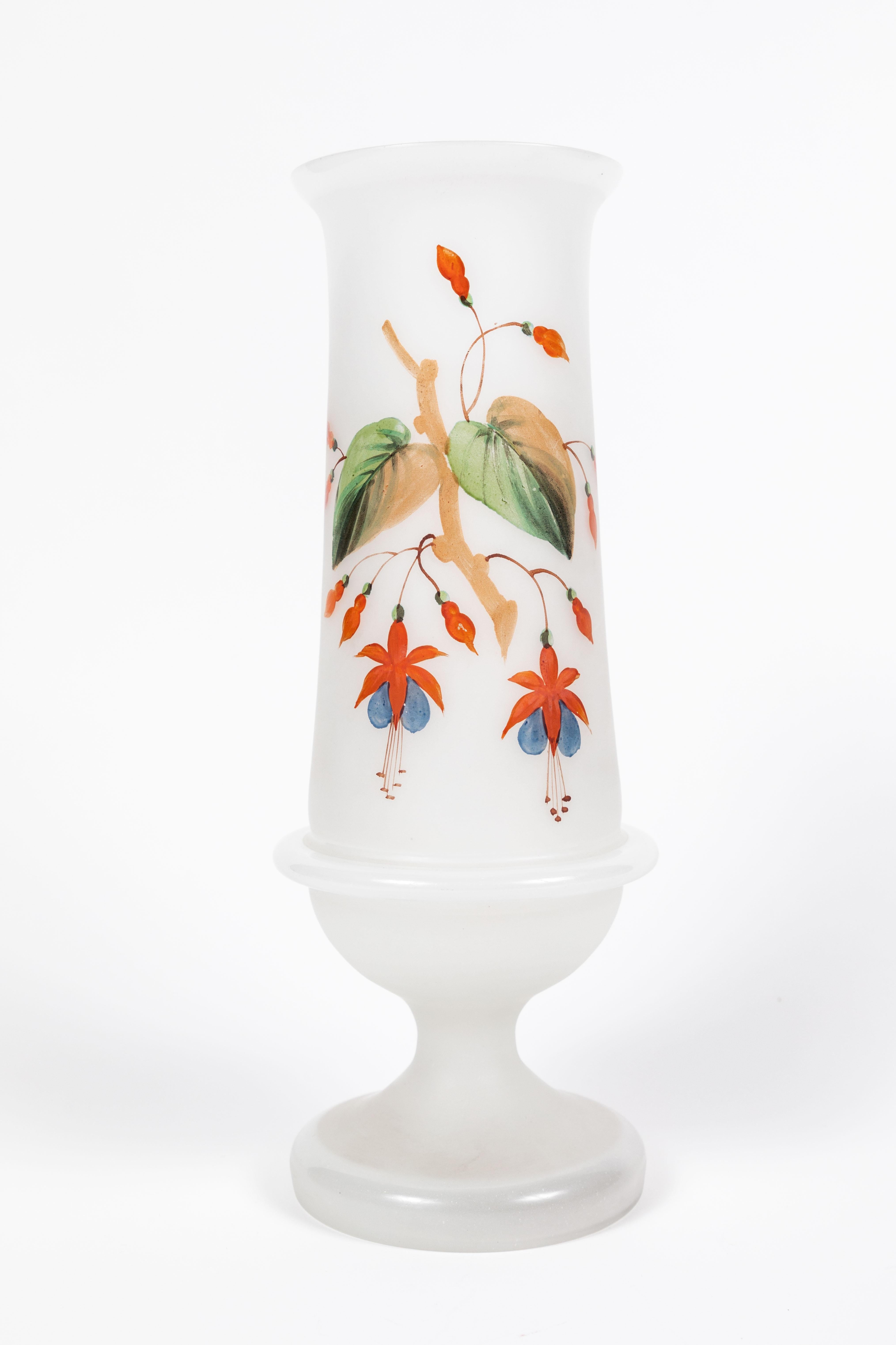 vintage frosted glass vase
