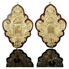 Pair of Antique Britannia Silver-Gilt Wall Sconces