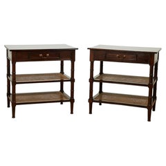 Pair of Antique British Colonial Rosewood Three Tiered Stands