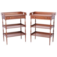 Pair of Antique British Colonial Three Tiered Stands or Tables