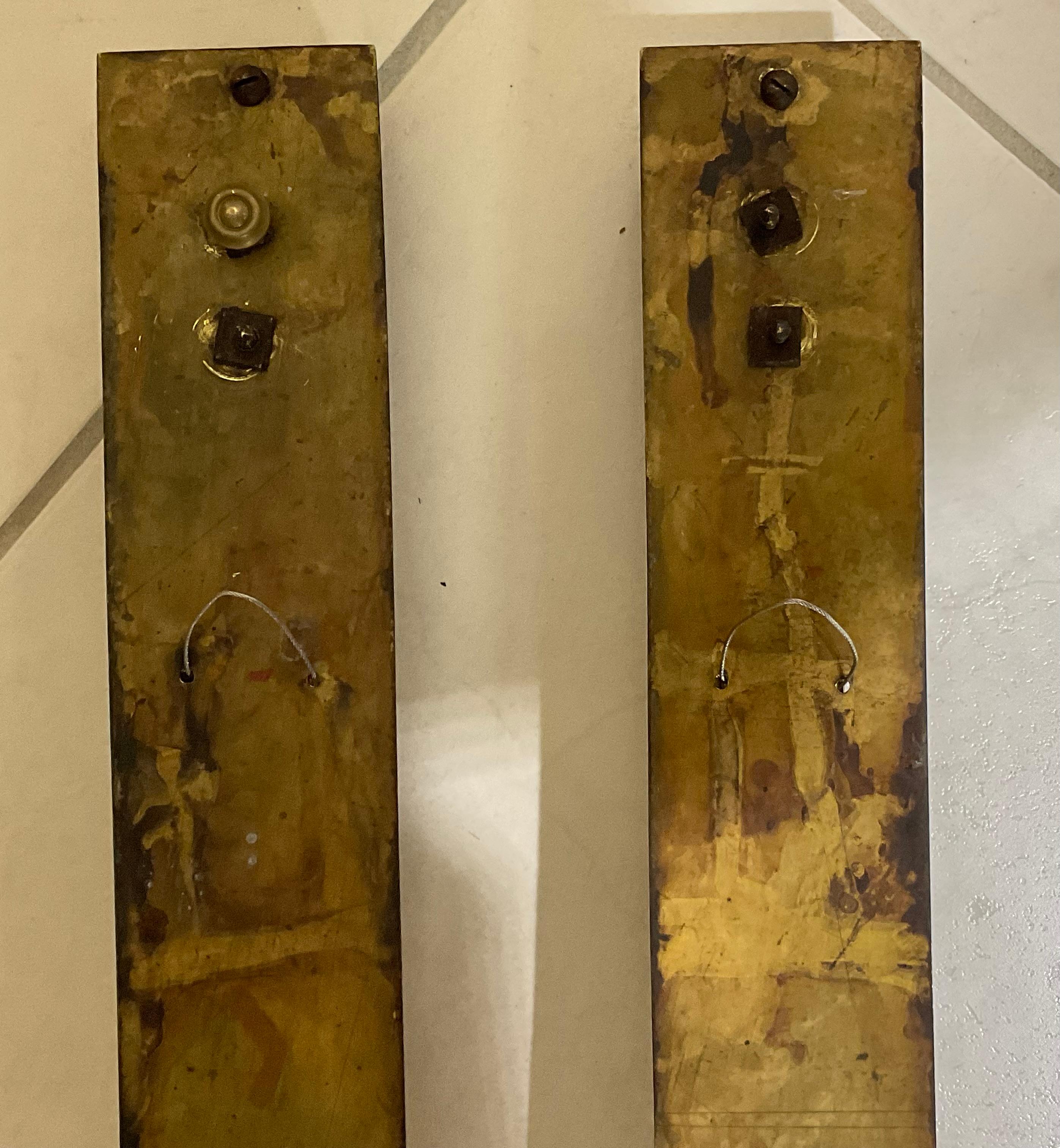 Pair of Antique Bronze and Brass Sconces - Elegant Wall Lights For Sale 2