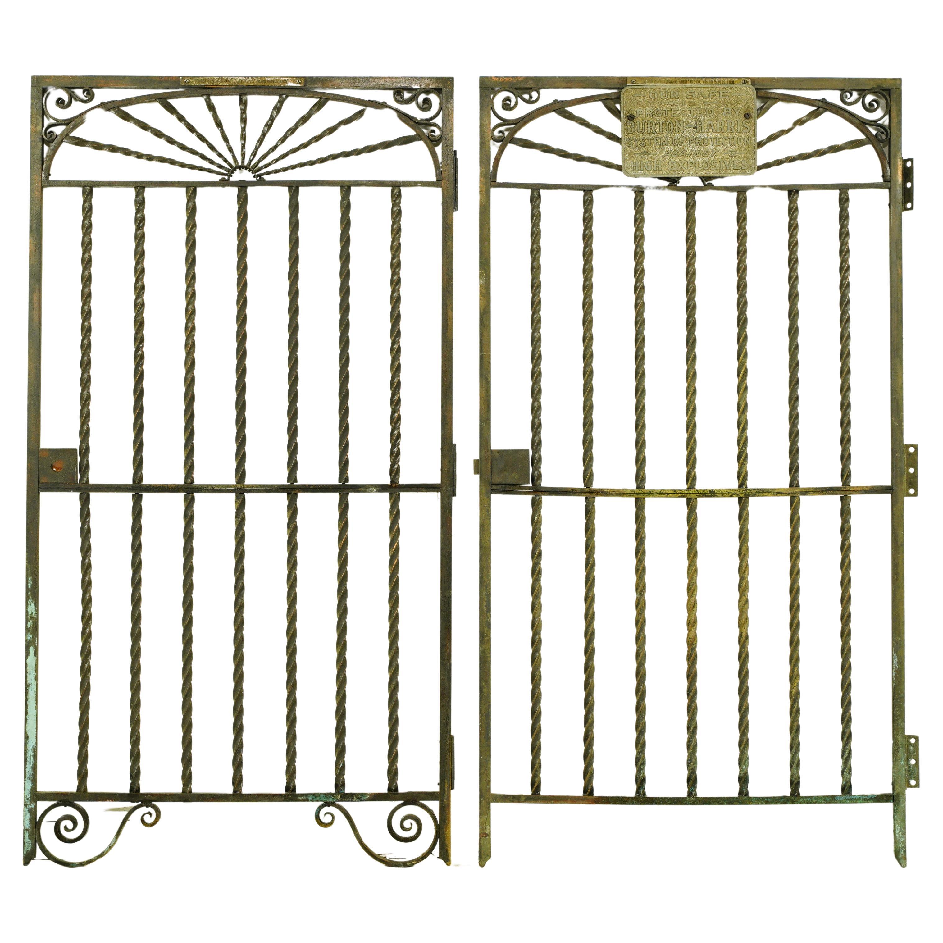 Pair of Antique Bronze Bank Teller Window Guards