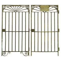 Pair of Antique Bronze Bank Teller Window Guards