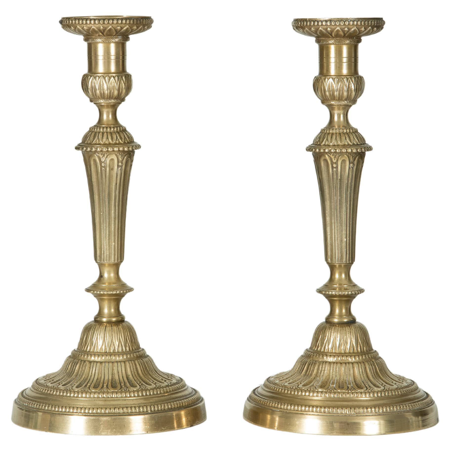 Pair of Antique French Candlesticks For Sale at 1stDibs