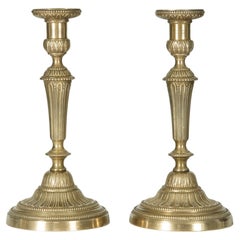 Pair of Antique Bronze Candlesticks