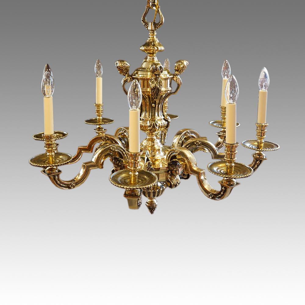 Edwardian Pair of magnificent Antique Bronze Chandeliers, early 20th century Circa 1910
