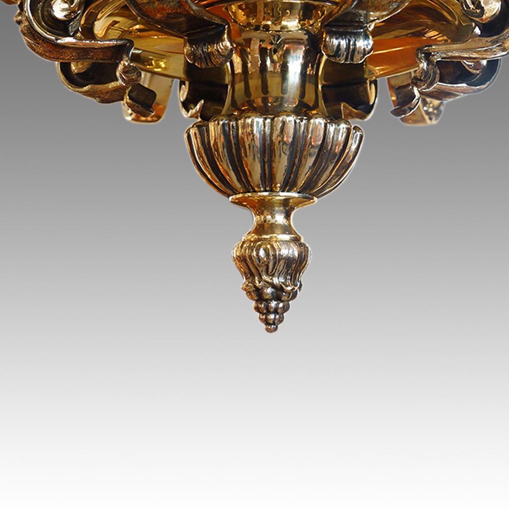 Pair of magnificent Antique Bronze Chandeliers, early 20th century Circa 1910 2