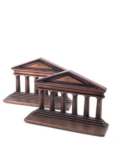 Pair of Antique Bronze Columns / Parthenon Itaian Verona Bookends