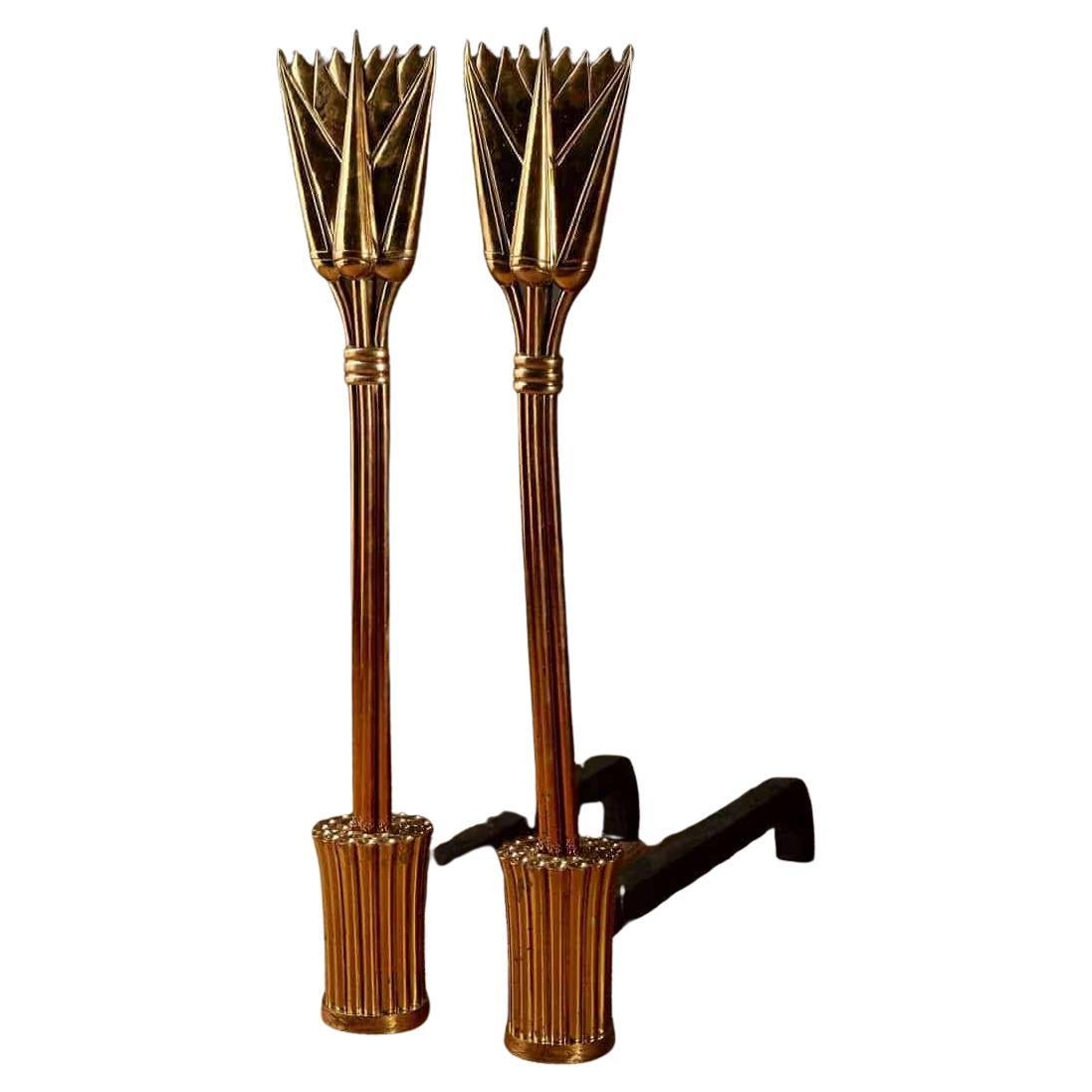 Paar Deko-Andorne aus antiker Bronze