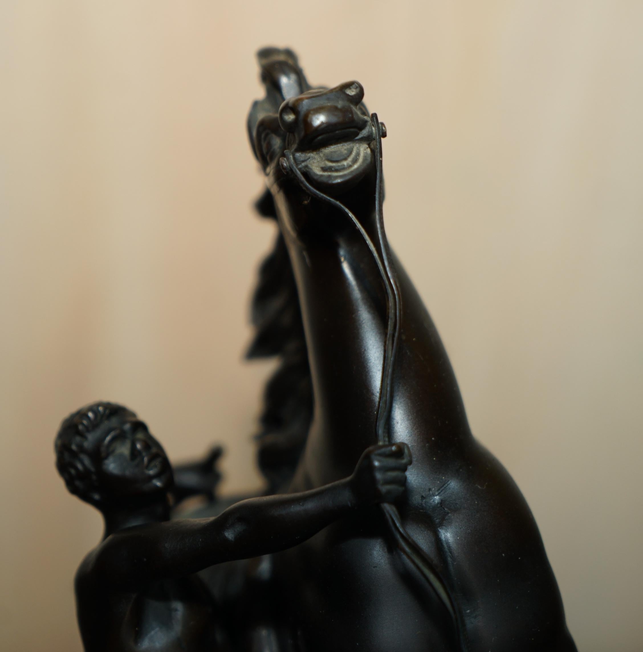 Paire de statues de chevaux de Marli en bronze ancien de Guillaume Coustou, See Seen au Louvre en vente 7