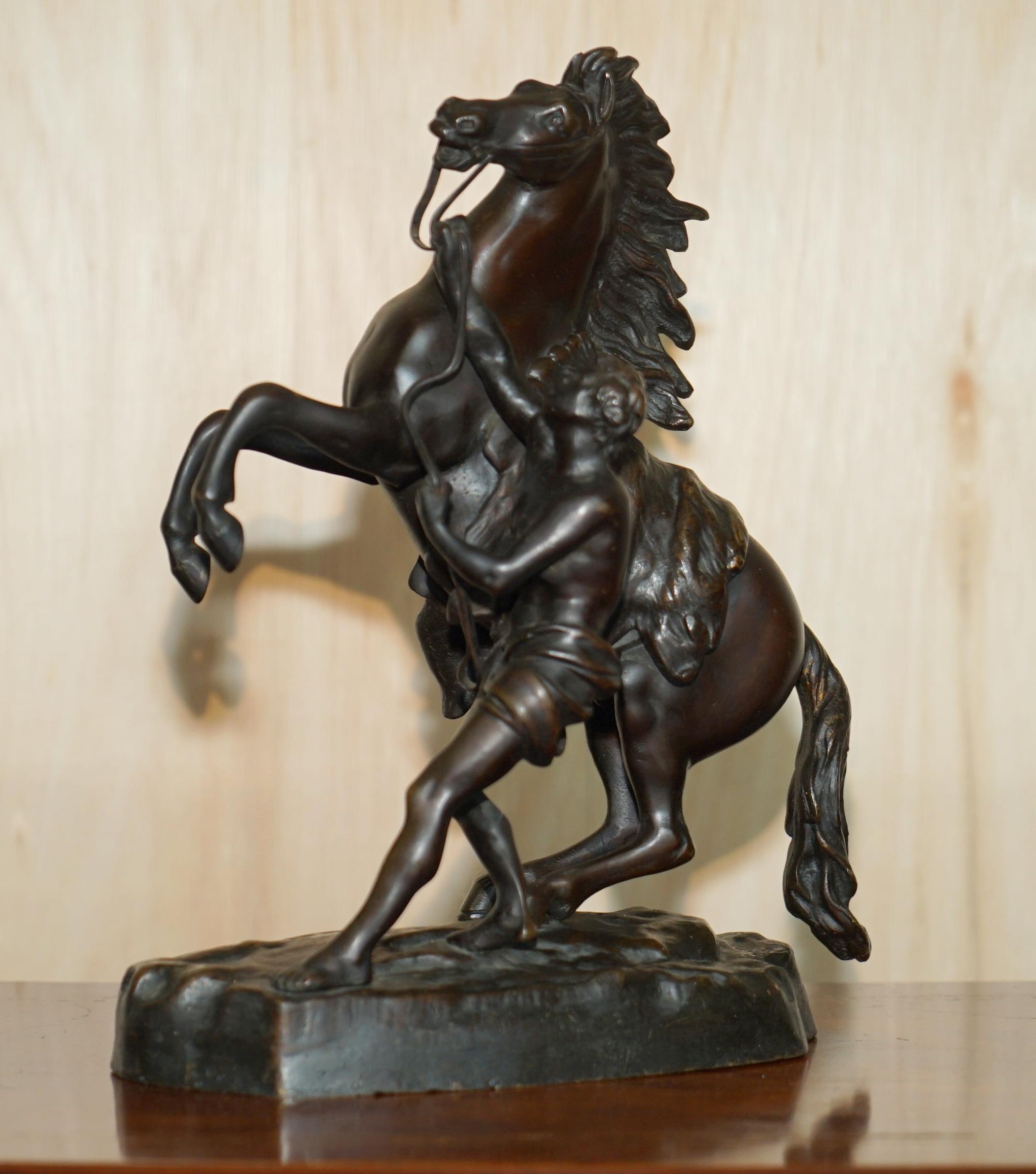 We are delighted to offer for sale this stunning pair of Guillaume Coustou bronze “Marly Horse” statues as seen in The Louvre Paris 

These are a very good looking and nicely executed pair, they are in solid bronze and have been wonderfully