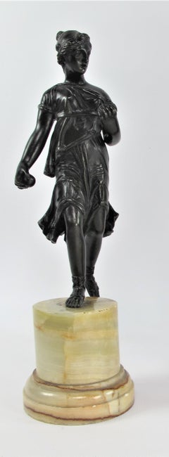 Pair of Antique Bronze Sculptures Representing Atalante and Hippomène