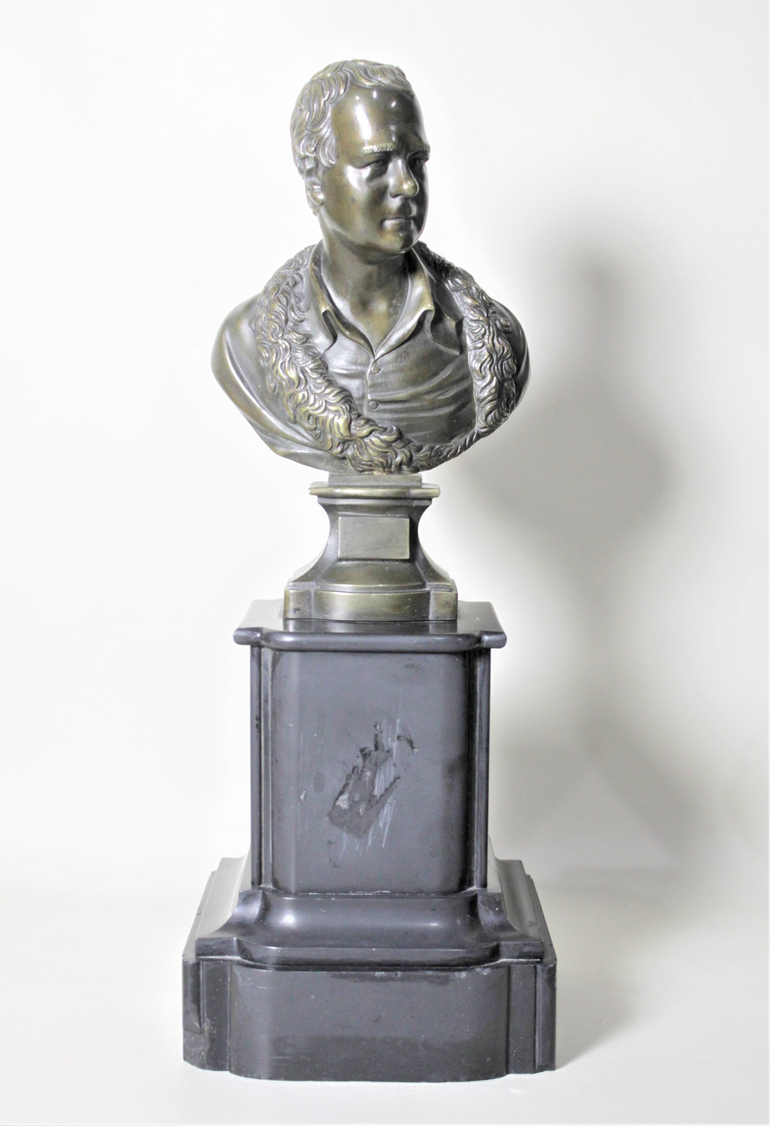 Cast Pair of Antique Bronze Statues of Poets Robert Burns & Walter Scott For Sale