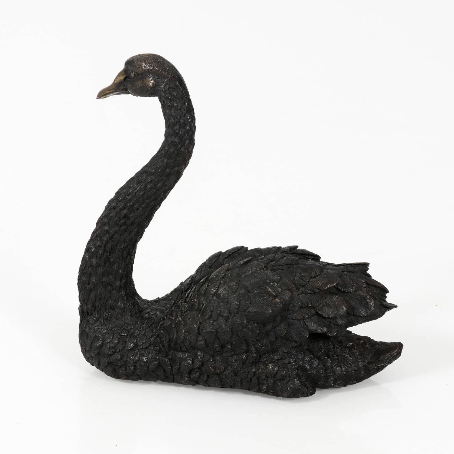 Paire de sculptures de Swan en bronze Antique 4