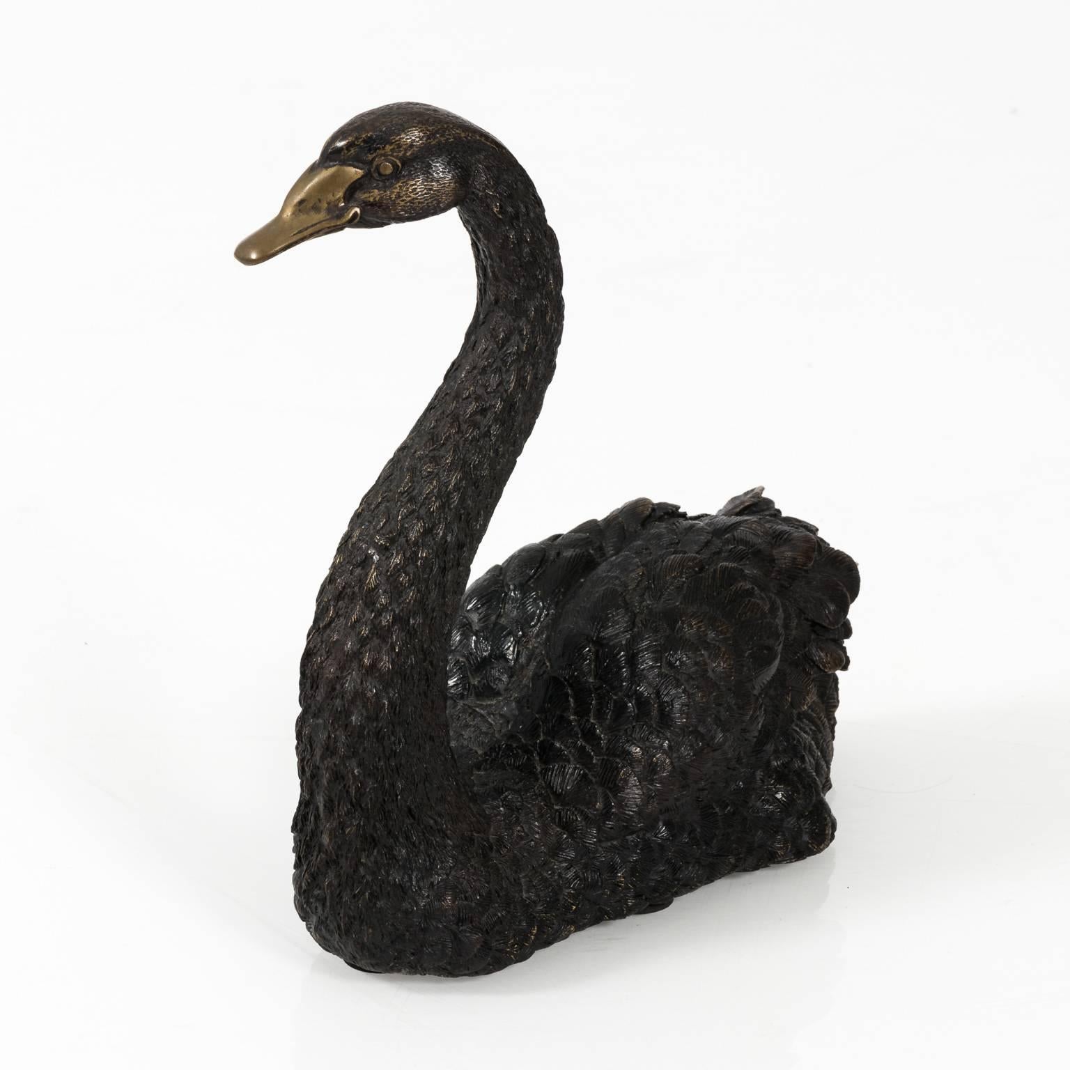Paire de sculptures de Swan en bronze Antique 1