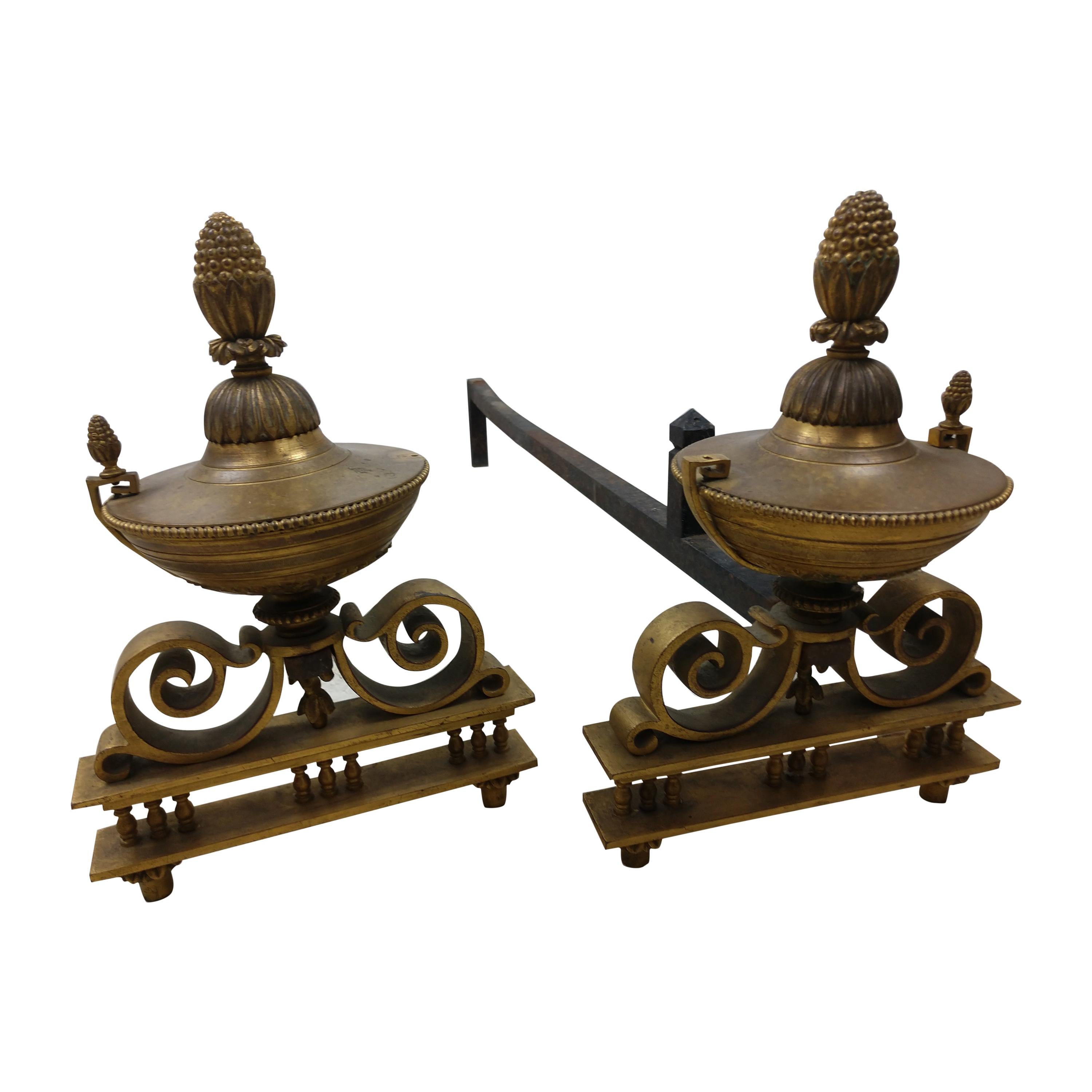 Fireplace Andirons with Horse Heads at 1stDibs