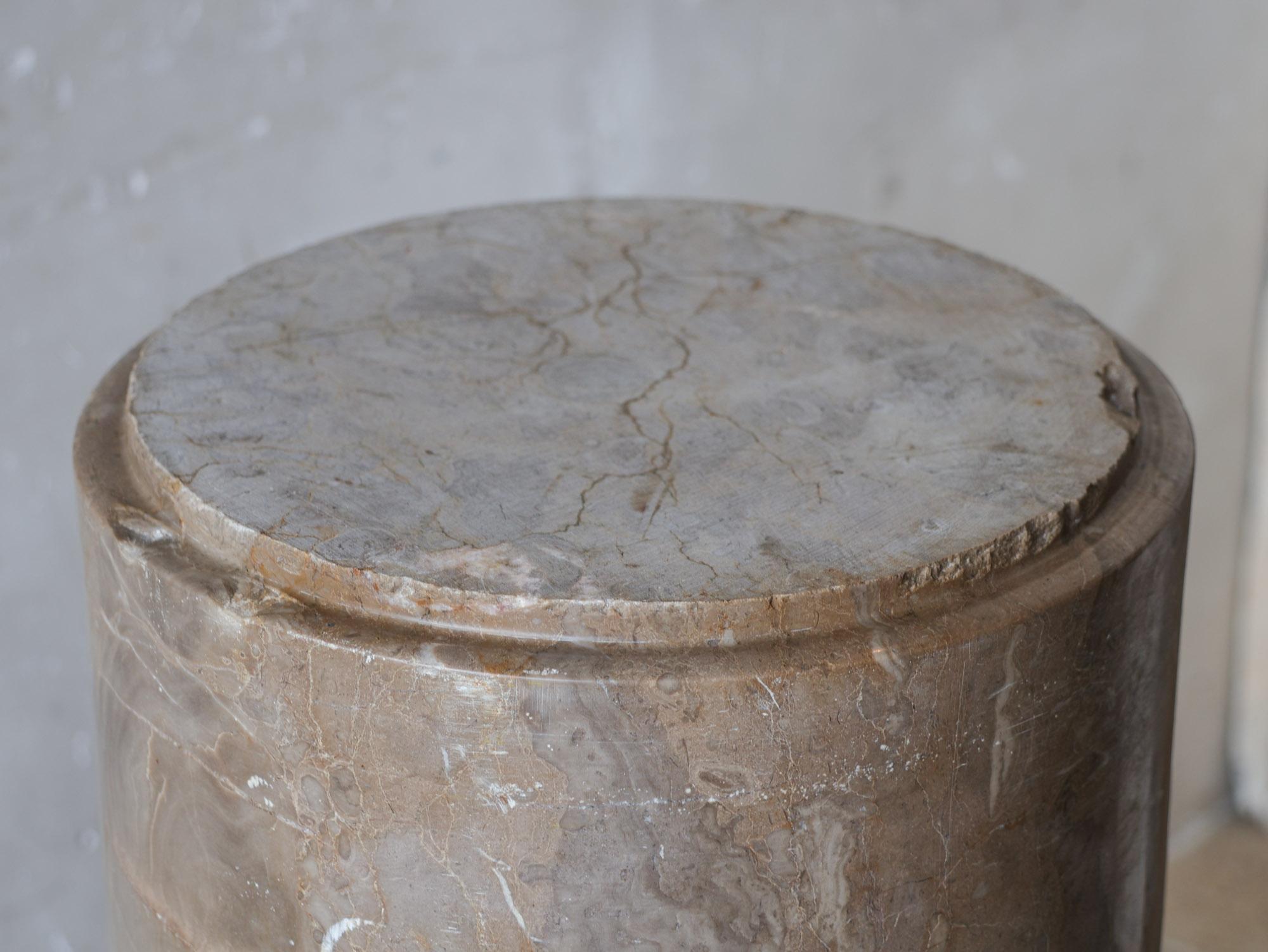 Pair of Antique Brown Solid Marble Columns, Brocatelle Veining, Classical Style For Sale 7