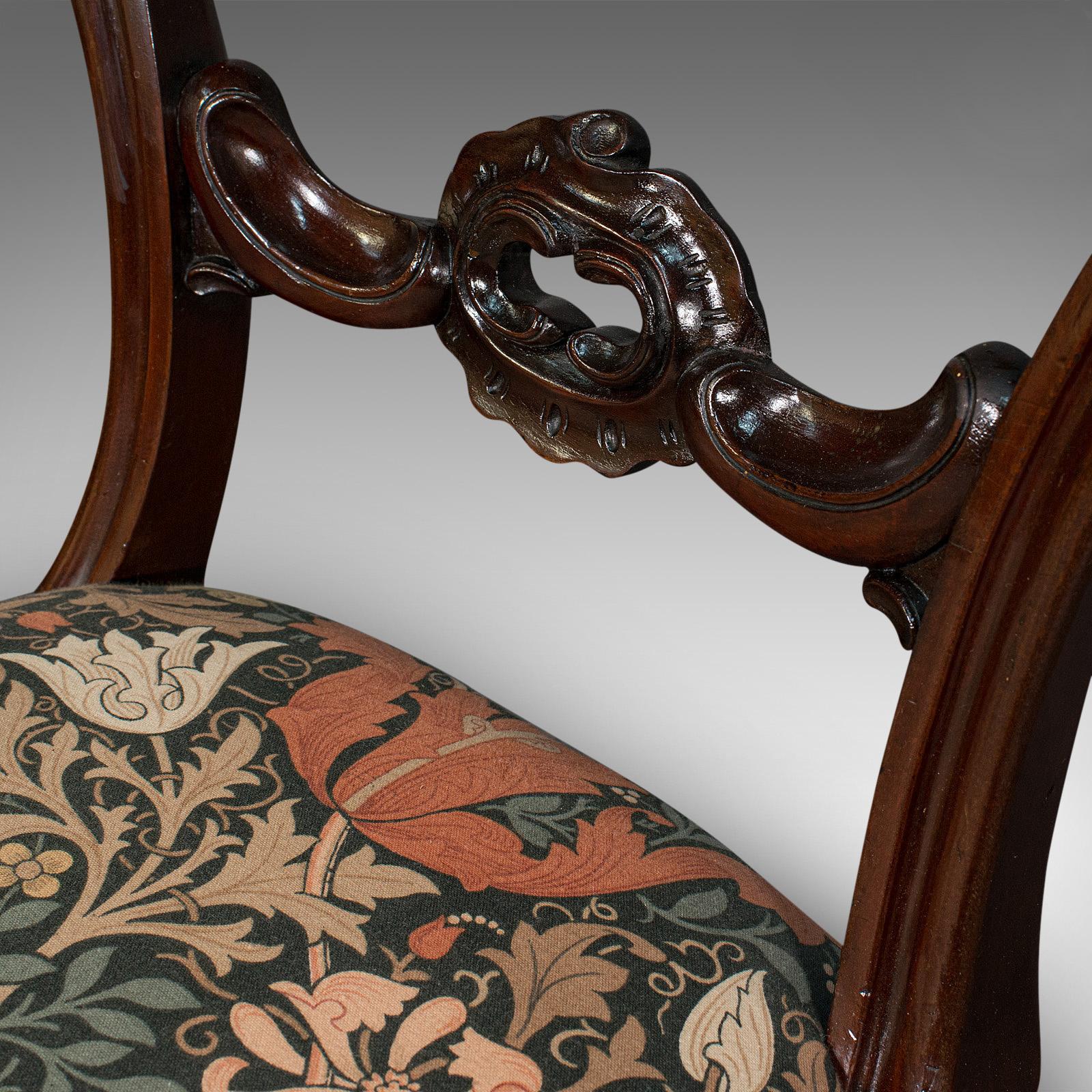 Pair of, Antique Buckle Back Chairs, English, Walnut, Dining, Side, Victorian 2