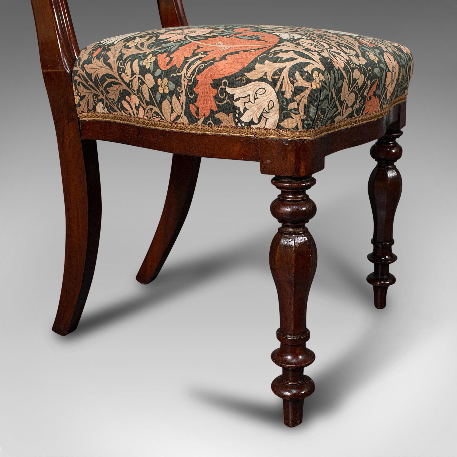 Pair of, Antique Buckle Back Chairs, English, Walnut, Dining, Side, Victorian 4
