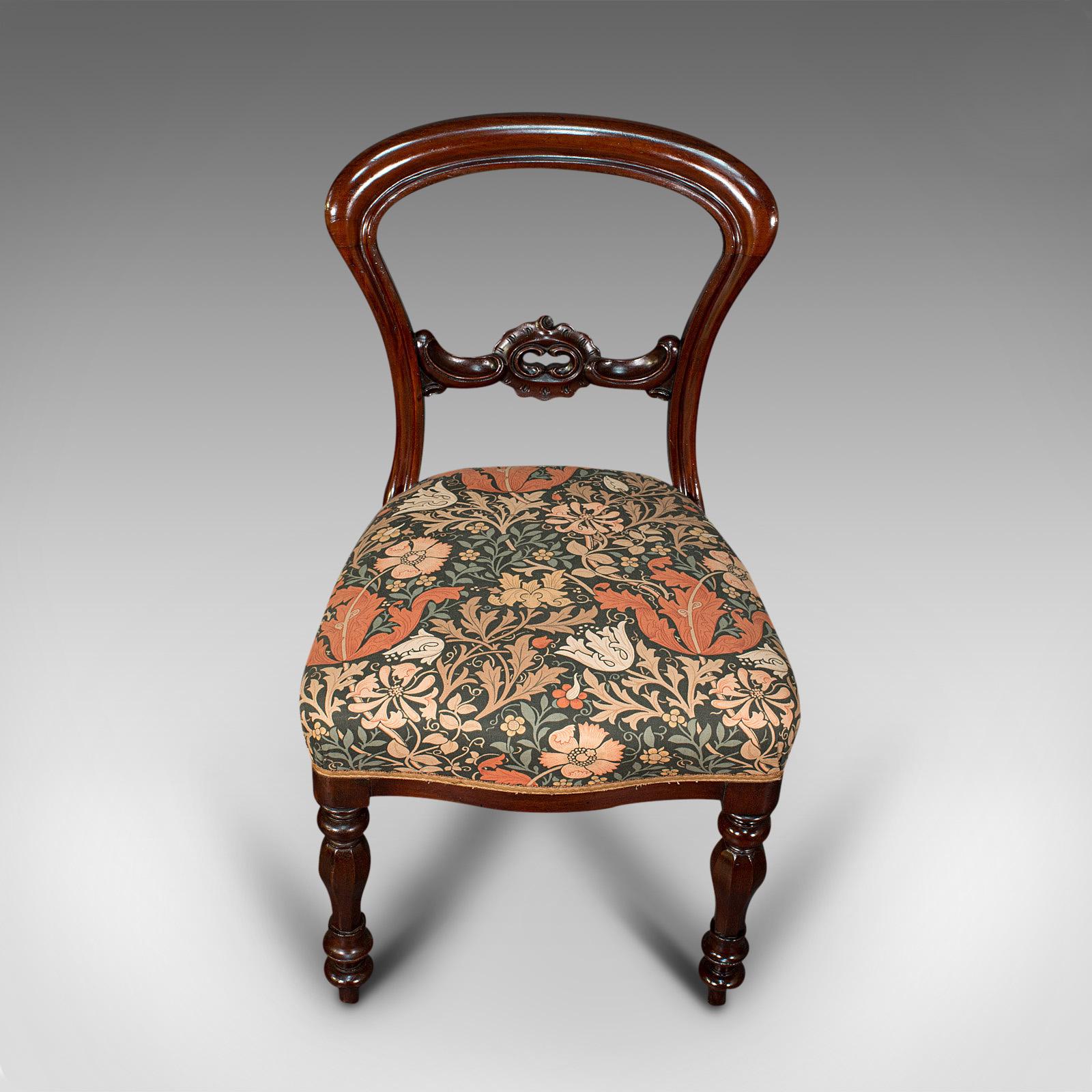 Pair of, Antique Buckle Back Chairs, English, Walnut, Dining, Side, Victorian In Good Condition In Hele, Devon, GB