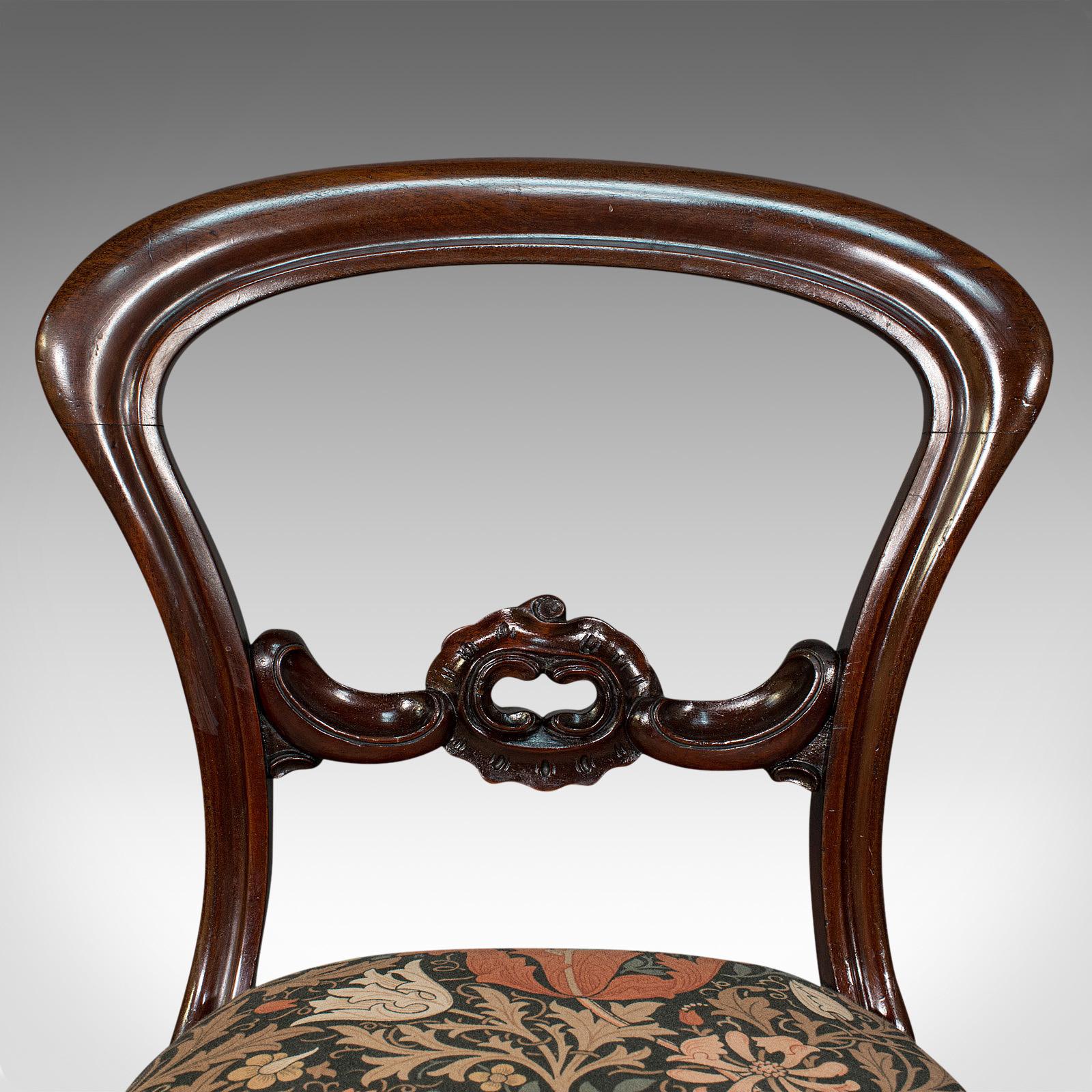 Pair of, Antique Buckle Back Chairs, English, Walnut, Dining, Side, Victorian 1