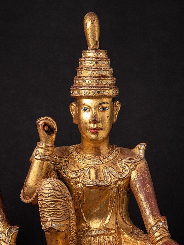 Ein Paar antike burmesische Nat-Skulpturen aus Birma im Angebot 4