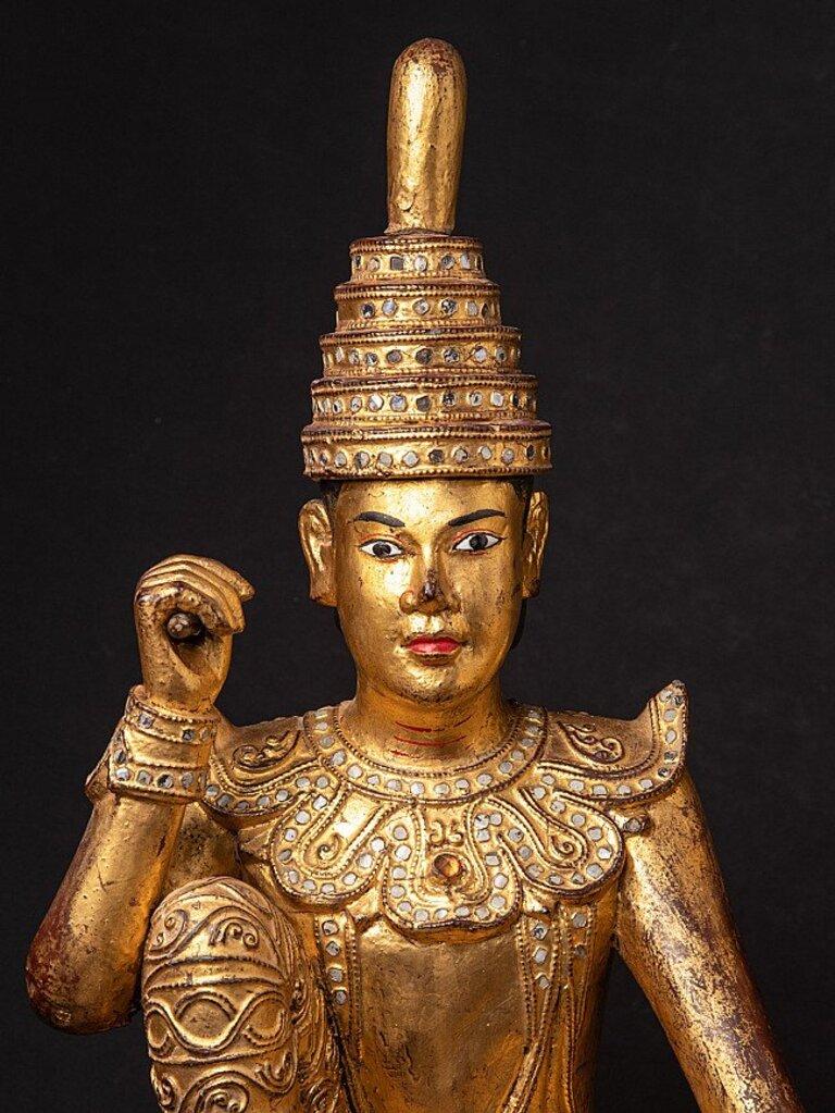 Ein Paar antike burmesische Nat-Skulpturen aus Birma im Angebot 5
