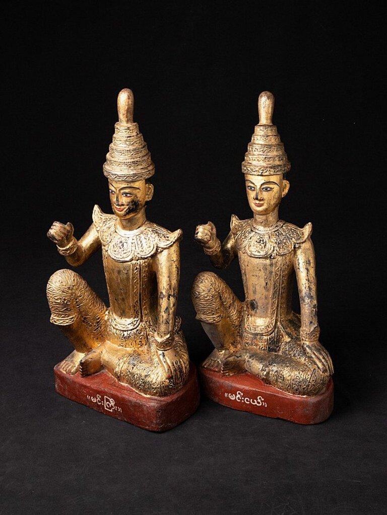 Pair of Antique Burmese Nat Statues from Burma For Sale 6
