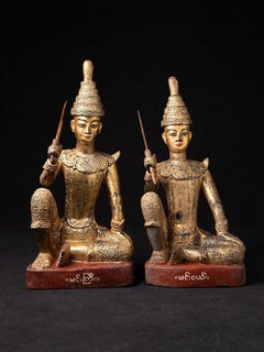 Pair of Antique Burmese Nat Statues from Burma