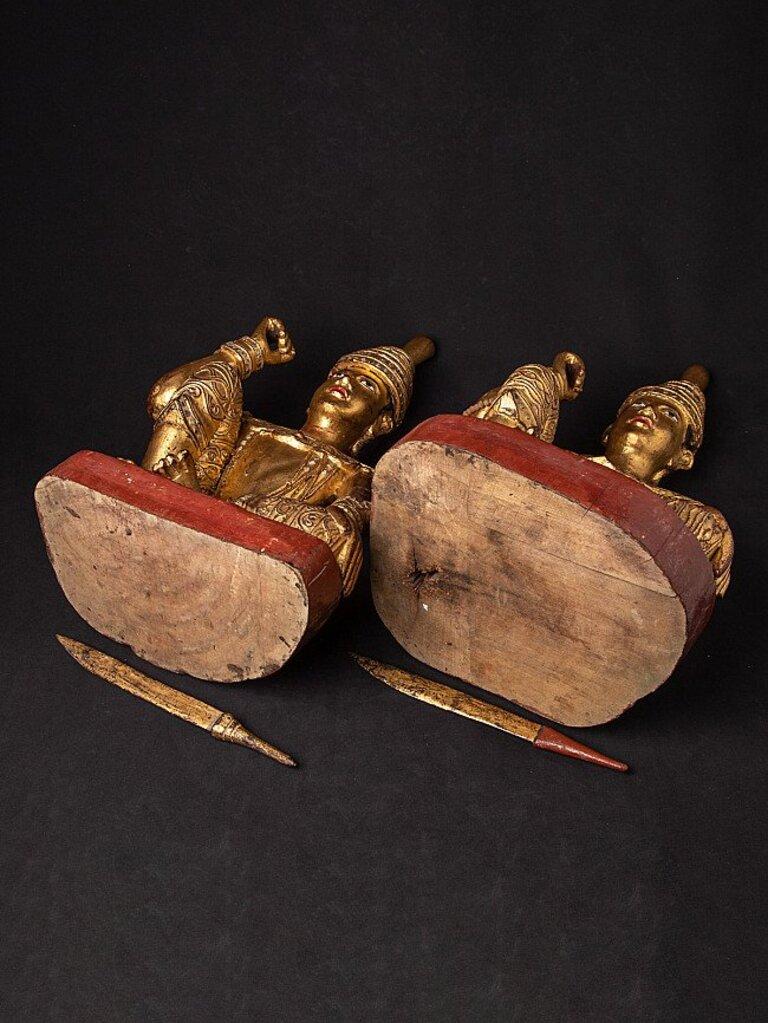 Ein Paar antike burmesische Nat-Skulpturen aus Birma im Angebot 14