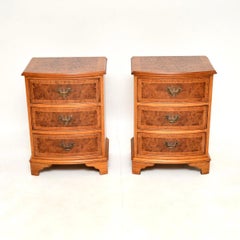 Pair of Antique Burr Elm Bedside Chests