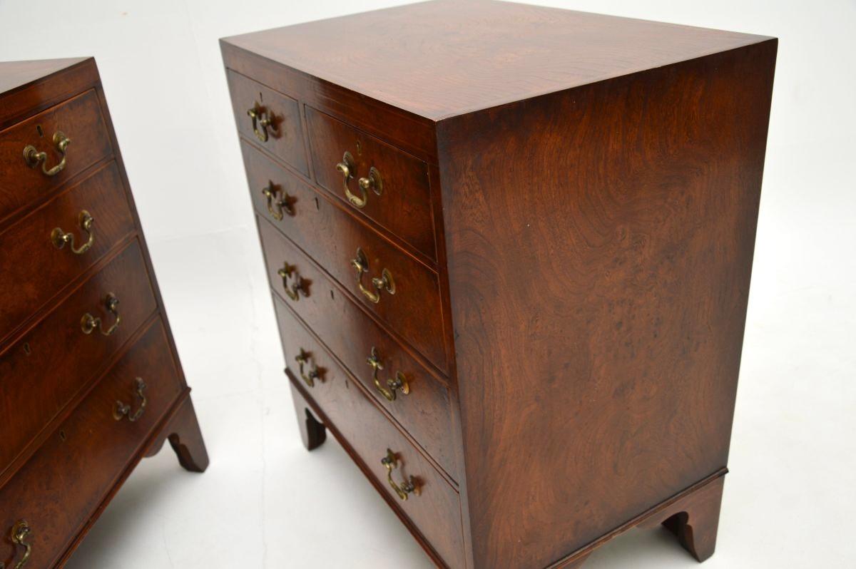 Pair of Antique Burr Elm Georgian Style Side Chests 5