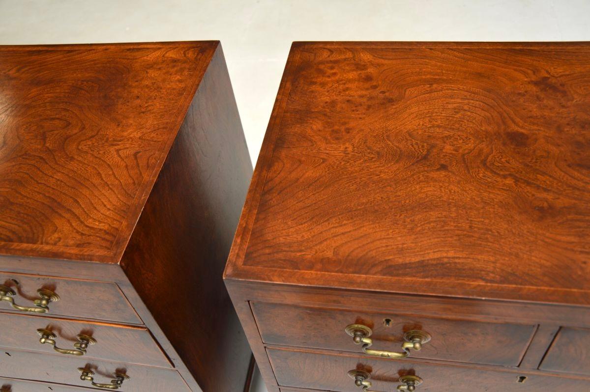 Pair of Antique Burr Elm Georgian Style Side Chests 2