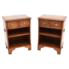 Pair of Antique Burr Walnut Bedside Cabinets