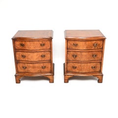 Pair of Antique Burr Walnut Bedside Chests