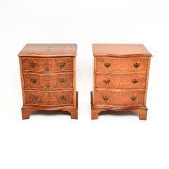Pair of Antique Burr Walnut Bedside Chests