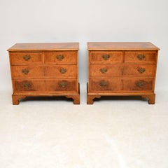 Pair of Antique Burr Walnut Chest of Drawers