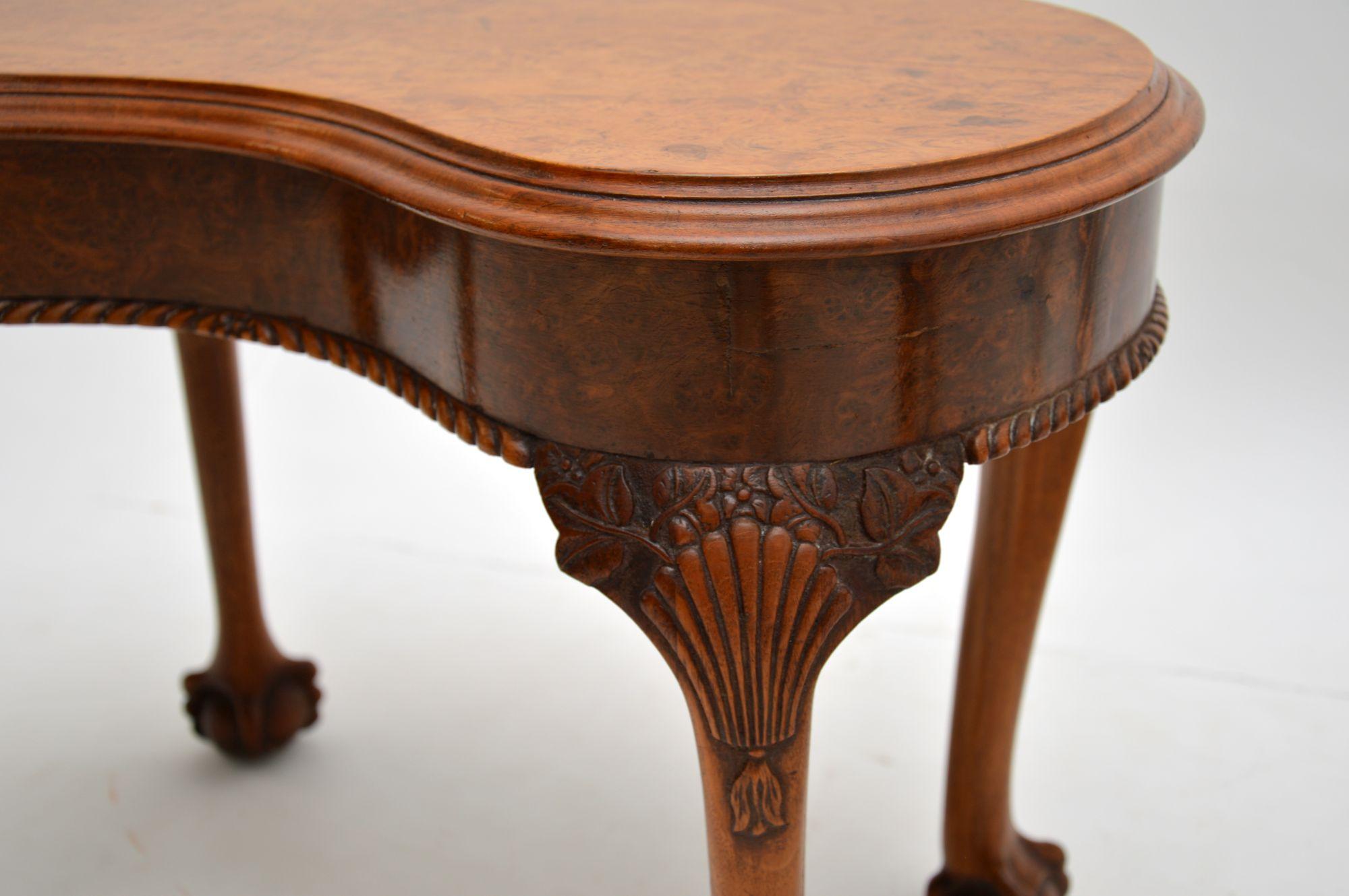 Pair of Antique Burr Walnut Kidney Side Tables 2