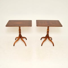 Pair of Antique Burr Walnut Tilt Top Side Tables
