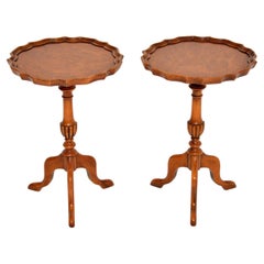 Pair of Antique Burr Walnut Wine Tables