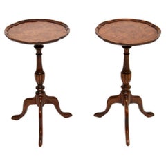 Pair of Antique Burr Walnut Wine Tables
