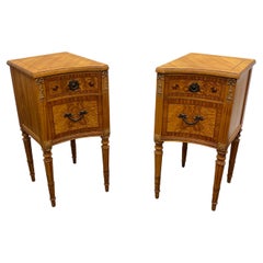 Pair of Antique C. 1930s French Blond Nightstands/ Commodes / Side Tabes