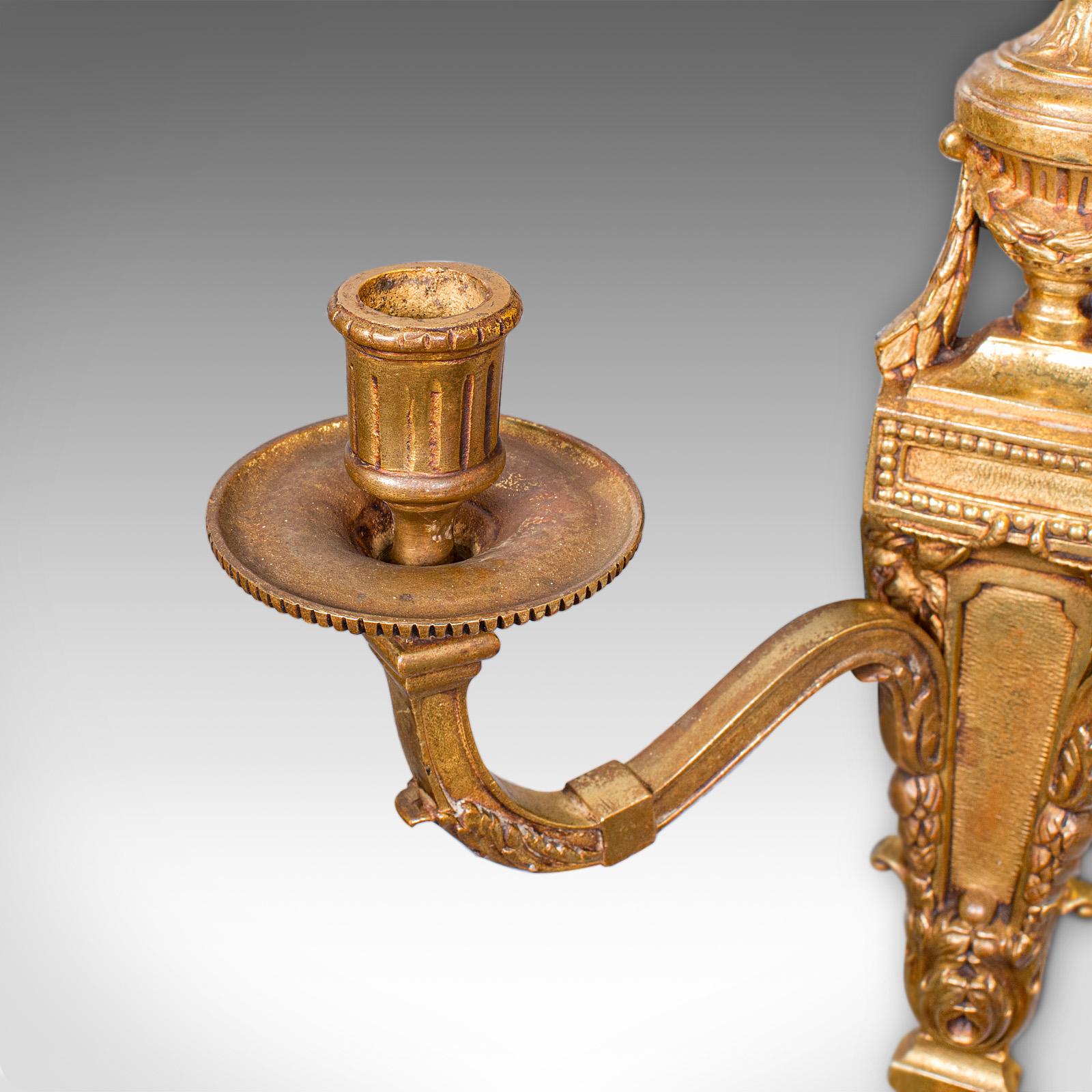 Coppia di antiche lampade a candela, italiane, Grand Tour, in ottone, vittoriane in vendita 3