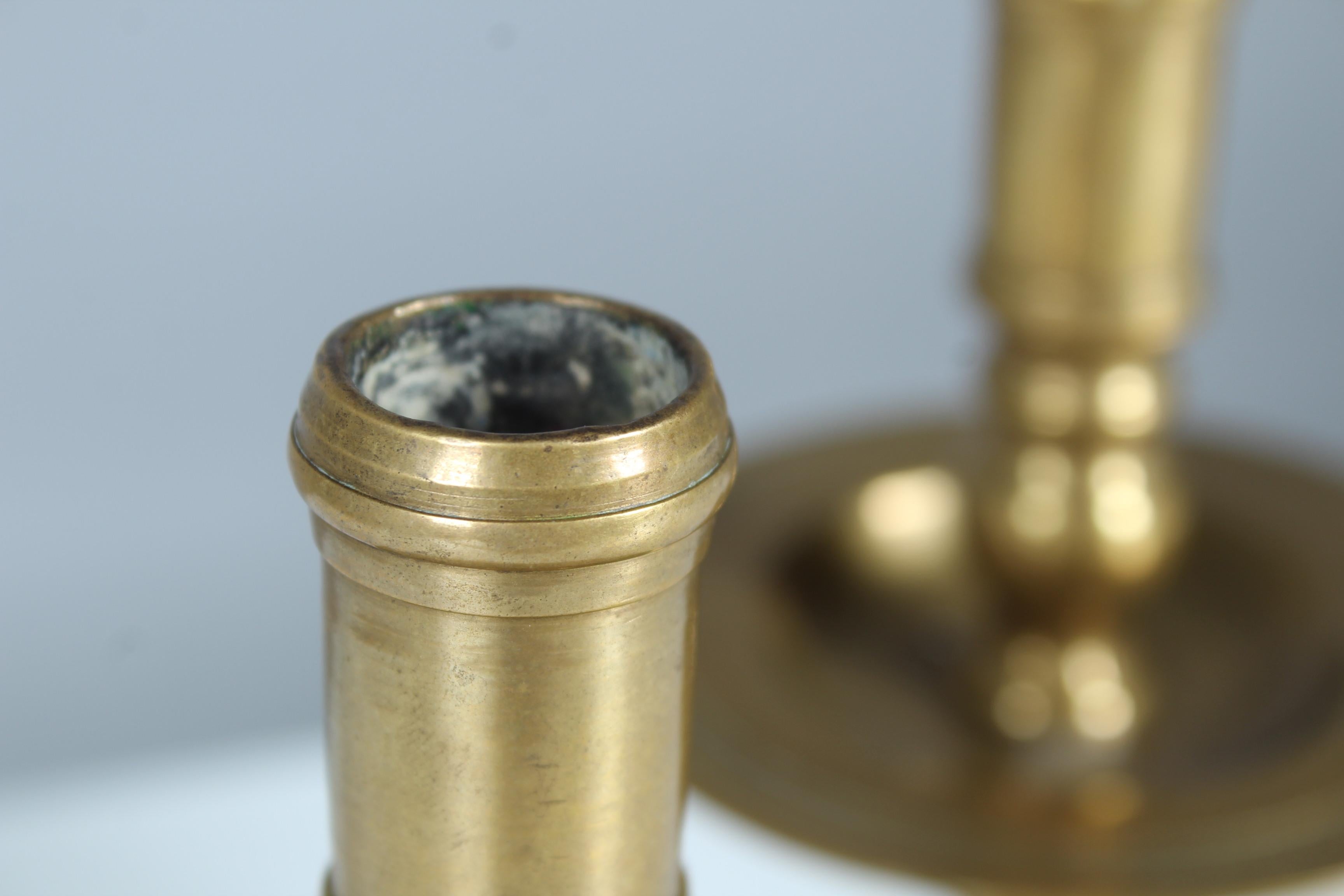 Pair of Antique Candlesticks, Brass, Gilded, Late 19th Century For Sale 3
