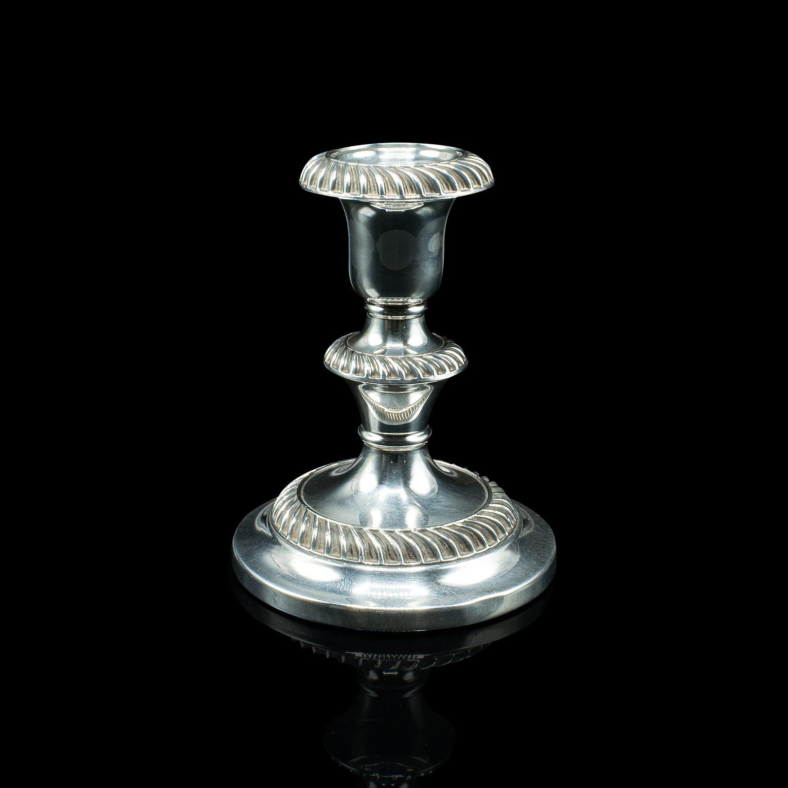 20th Century Pair Of Antique Candlesticks, English, Silver Plate, Candle Sconce, Edwardian For Sale