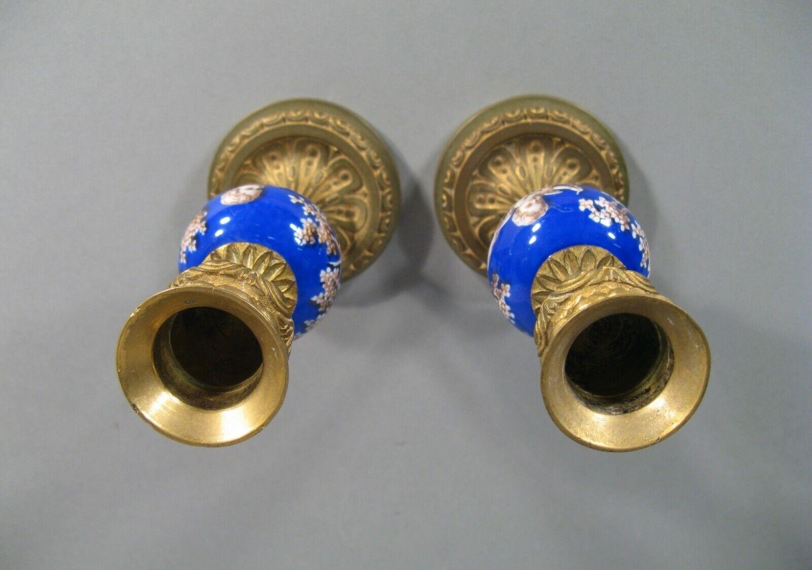 Pair of Antique Candlesticks in Romantic Style with Putti Decor - 1Y161 1
