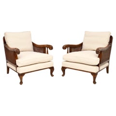Pair of Used Cane Bergere Armchairs