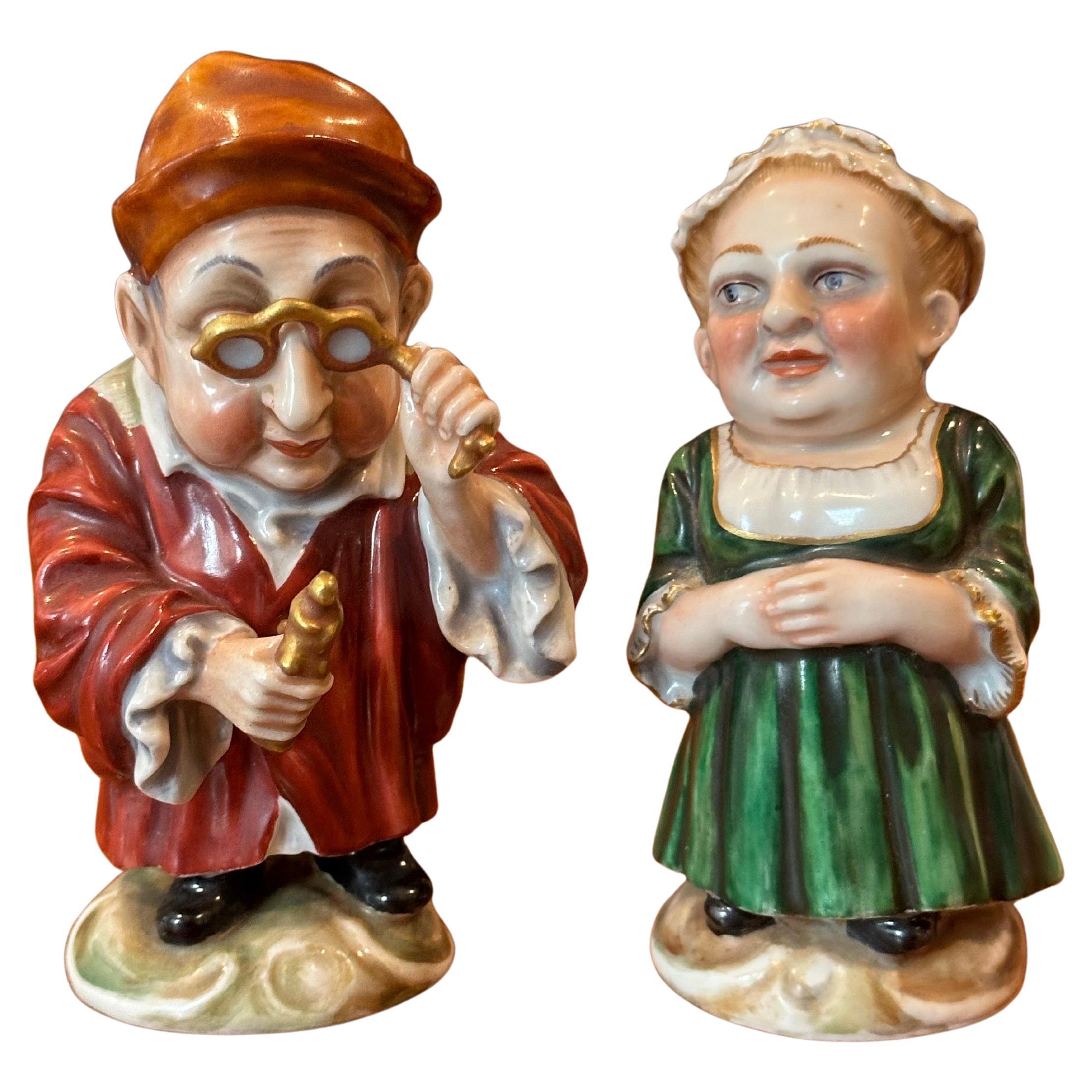 Pair of Antique Caramogi or "Mansion Dwarfs" by Richard Ginori For Sale