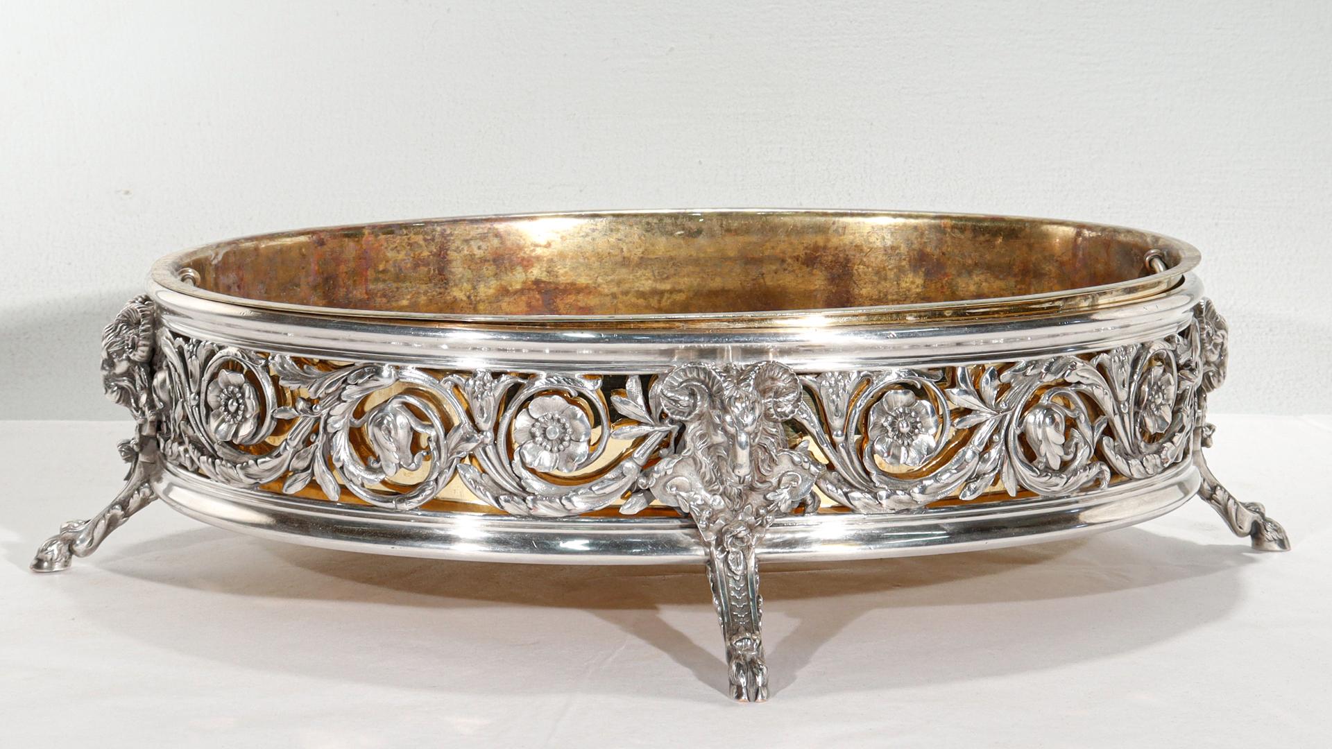 Pair of Antique Cardeilhac Paris French Silvered Bronze Centerpiece Bowls For Sale 5