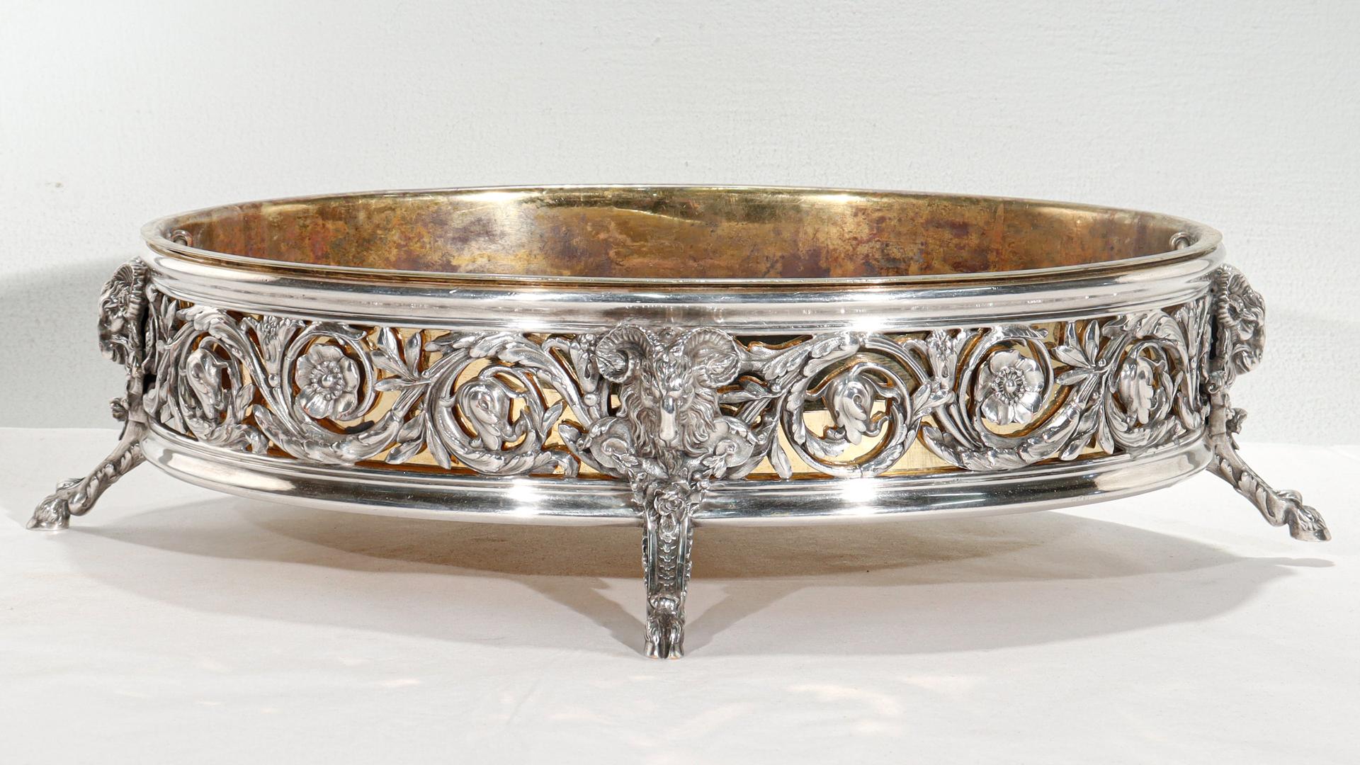 Pair of Antique Cardeilhac Paris French Silvered Bronze Centerpiece Bowls For Sale 7
